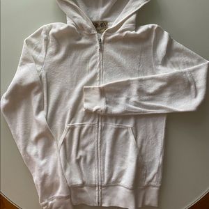 Juicy Couture White Terry Zip Up Size M